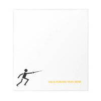 Fencer black silhouette with sword fencing custom
