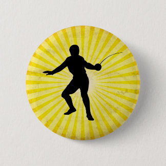 Fencer; Fencing; yellow 6 Cm Round Badge