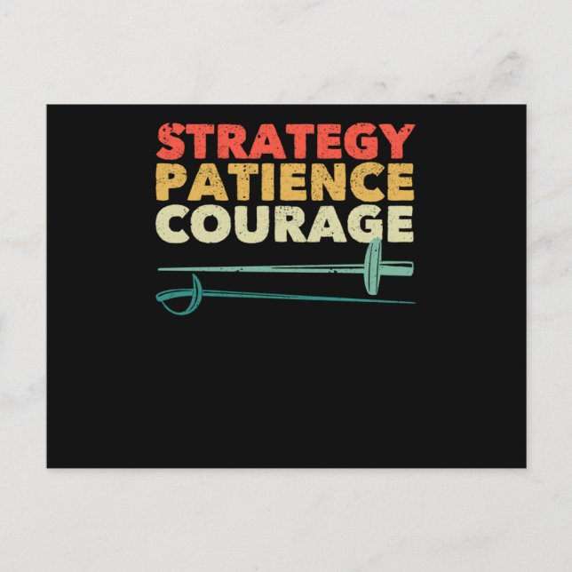 Fencer foil epee sabre fencing strategy postcard (Front)