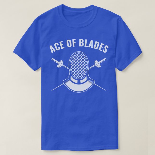 Fencer Funny Fencing Ace of Blades T-Shirt (Design Front)