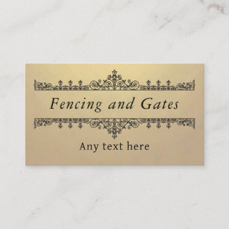 Fences and gates for the sellers Business Card