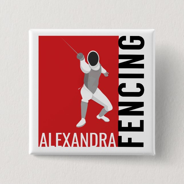 Fencing 15 Cm Square Badge (Front)