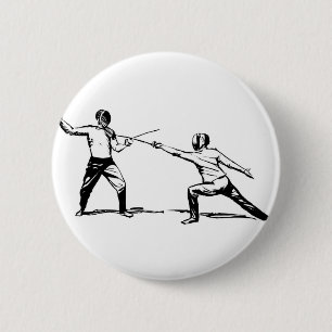 Fencing 6 Cm Round Badge