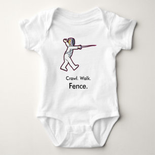 Fencing Baby Bodysuit, Sword Fighting Newborn Gift Bodysuit