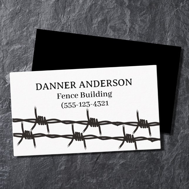 Fencing Barb Wire Design Fence Company Business Card (Creator Uploaded)