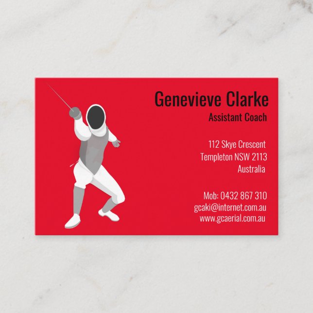 Fencing Business Card (Front)