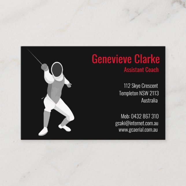 Fencing Business Card (Front)