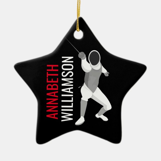 Fencing Ceramic Ornament (Front)