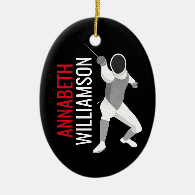 Fencing Ceramic Ornament (Front)