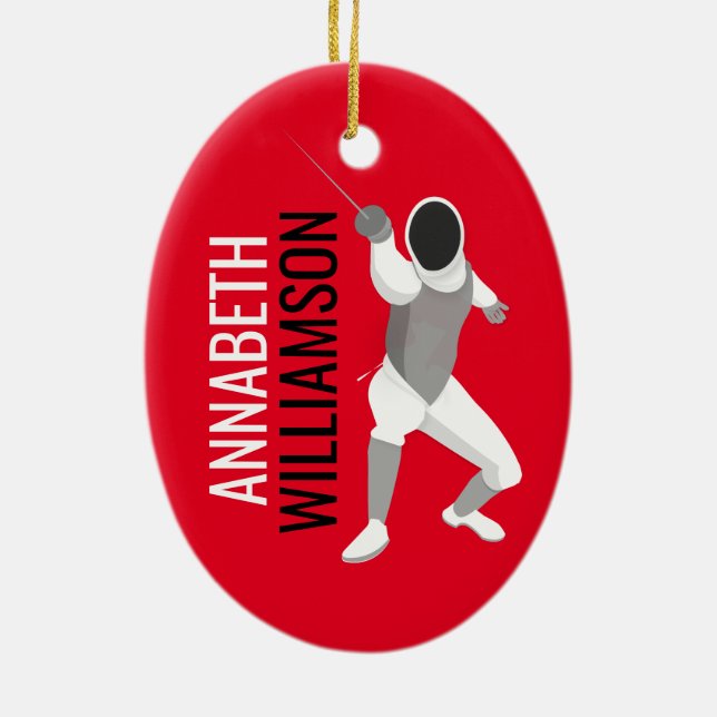 Fencing Ceramic Ornament (Back)