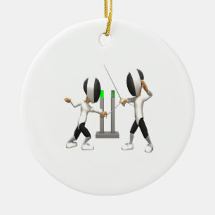 Fencing Ceramic Ornament