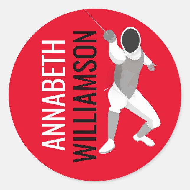 Fencing Classic Round Sticker (Front)