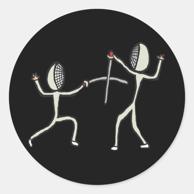 Fencing Classic Round Sticker (Front)