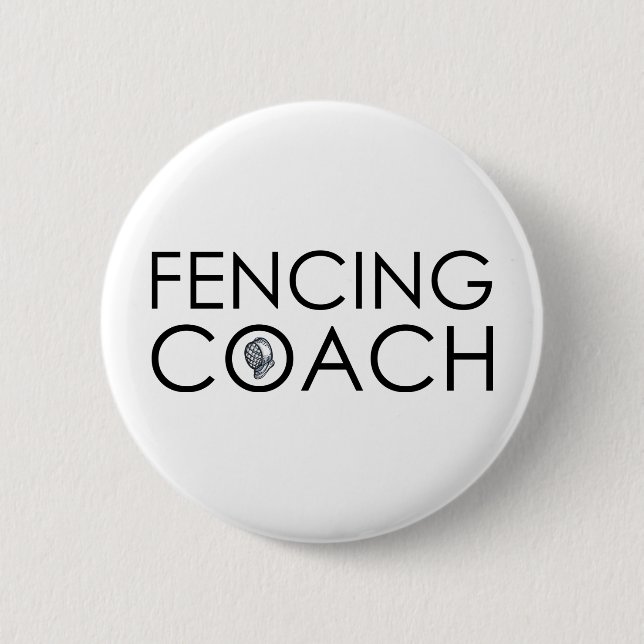 Fencing Coach 6 Cm Round Badge (Front)