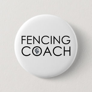 Fencing Coach 6 Cm Round Badge