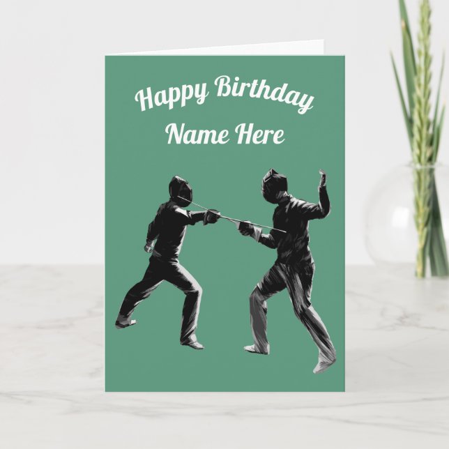 Fencing Customisable Card (Front)