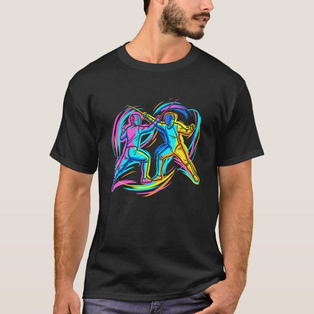 Fencing Duel Swordsman T-Shirt (Front)