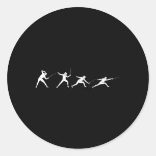 Fencing Evolution Combat Assault Offence Fencer Sa Classic Round Sticker