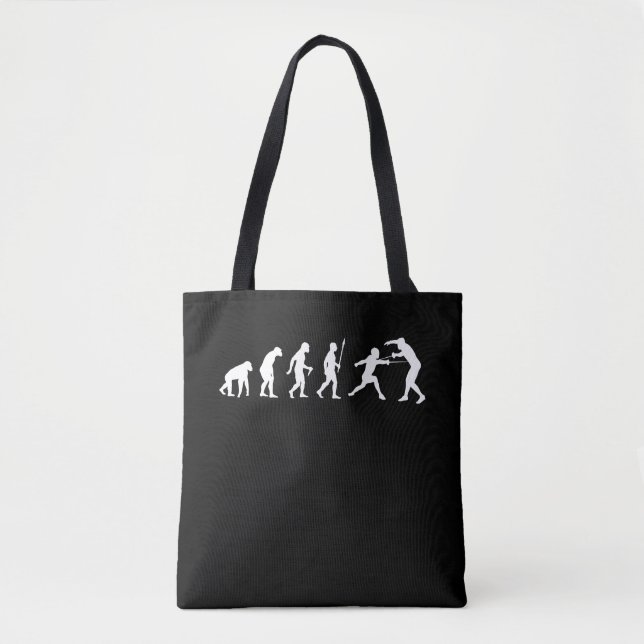 Fencing Evolution Hobby Sport Fencing Humor Tote Bag (Front)