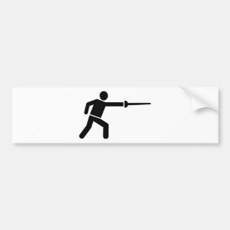 Fencing fencer icon bumper sticker