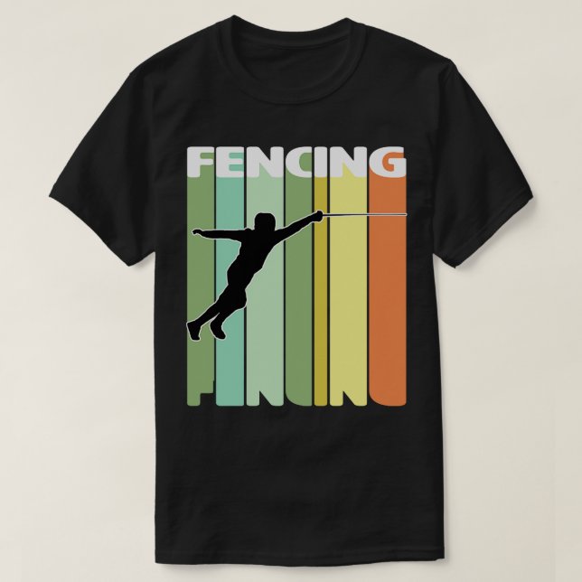 Fencing   Fencing Retro Art  T-Shirt (Design Front)