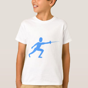Fencing Figure - Baby Blue T-Shirt