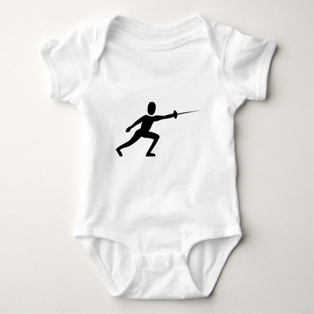 Fencing Figure - Black Baby Bodysuit (Front)