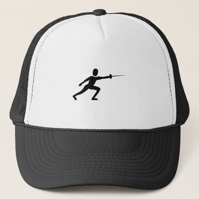 Fencing Figure - Black Trucker Hat (Front)