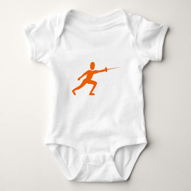Fencing Figure - Orange Baby Bodysuit (Front)
