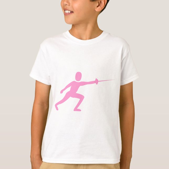 Fencing Figure - Pink T-Shirt (Front)