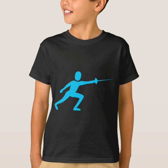 Fencing Figure - Sky Blue T-Shirt (Front)