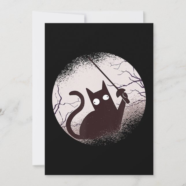Fencing Game gamer fencer sport fencing Cat Holiday Card (Front)