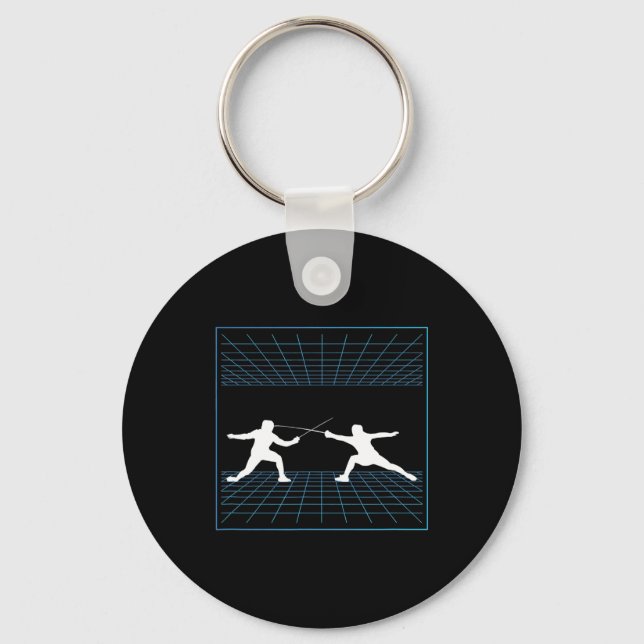 Fencing Game gamer fencer sport fencing Key Ring (Front)