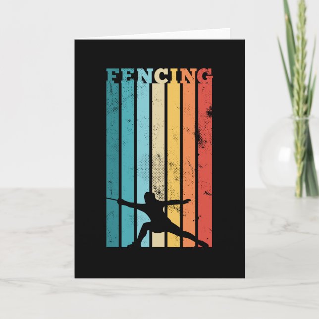 Fencing Gift for Fencer Sabre Rapier Retro sword Card (Front)