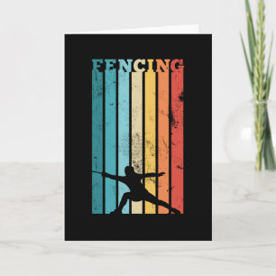 Fencing Gift for Fencer Sabre Rapier Retro sword Card