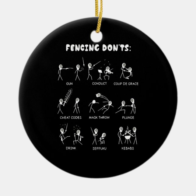 Fencing Gift | I Always Win All Match Ceramic Ornament (Front)
