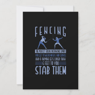Fencing Gift   I Always Win All Match Invitation