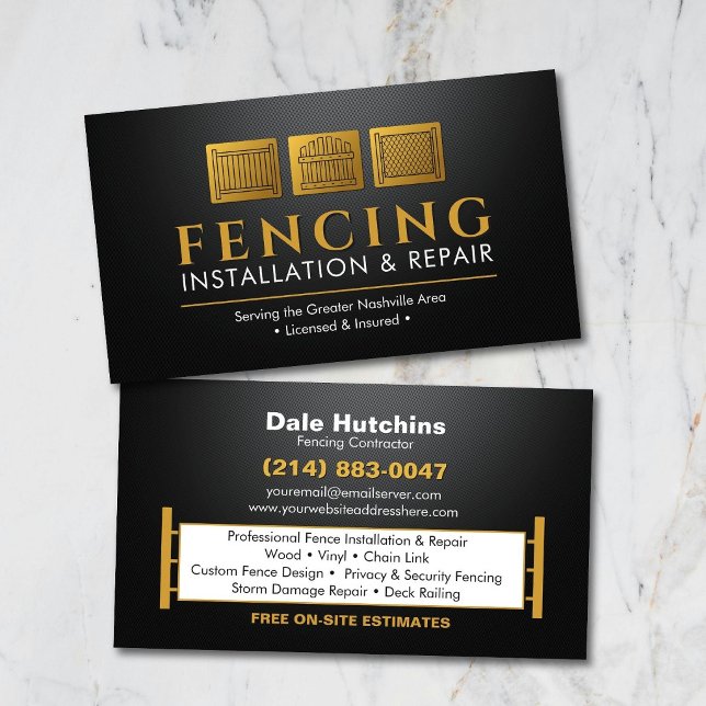 Fencing Installation Repair Services Business Card (Creator Uploaded)