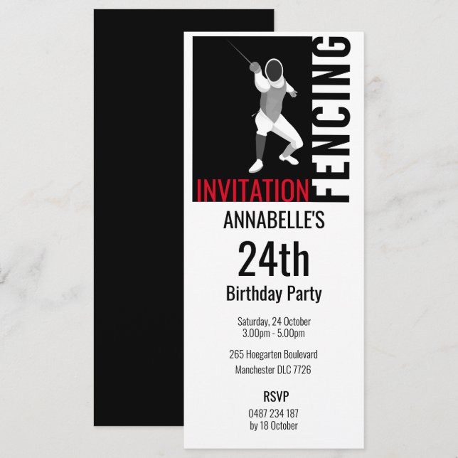 Fencing Invitation (Front/Back)
