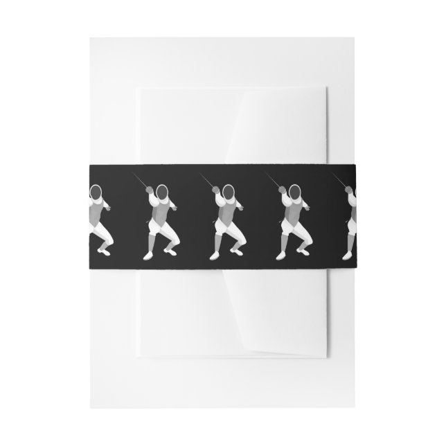 Fencing Invitation Belly Band (Front Example)