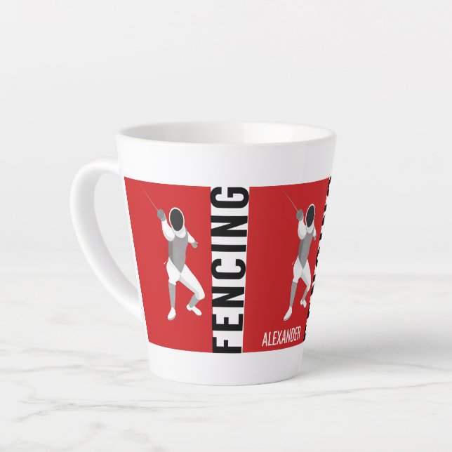 Fencing Latte Mug (Left Angle)
