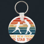 Fencing Make New Friends And Stab Them T-Shirt Fen Key Ring<br><div class="desc">A stylish keychain featuring a vintage classic car design. A perfect accessory for car lovers and collectors. Great for everyday use or as a small and thoughtful gift for classic car enthusiasts.</div>