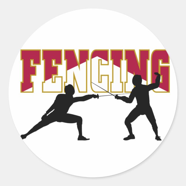 Fencing Match Classic Round Sticker (Front)