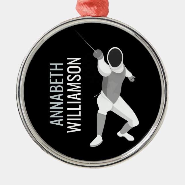 Fencing Metal Ornament (Front)