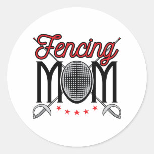 Fencing Mum Mother of Fencer Classic Round Sticker