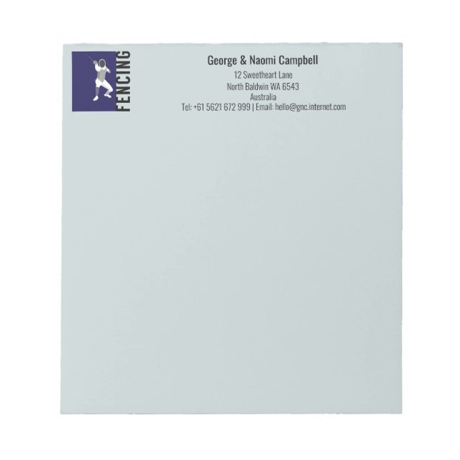 Fencing Notepad (Front)
