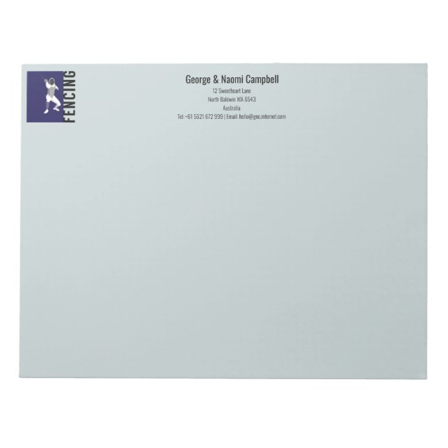 Fencing Notepad (Front)