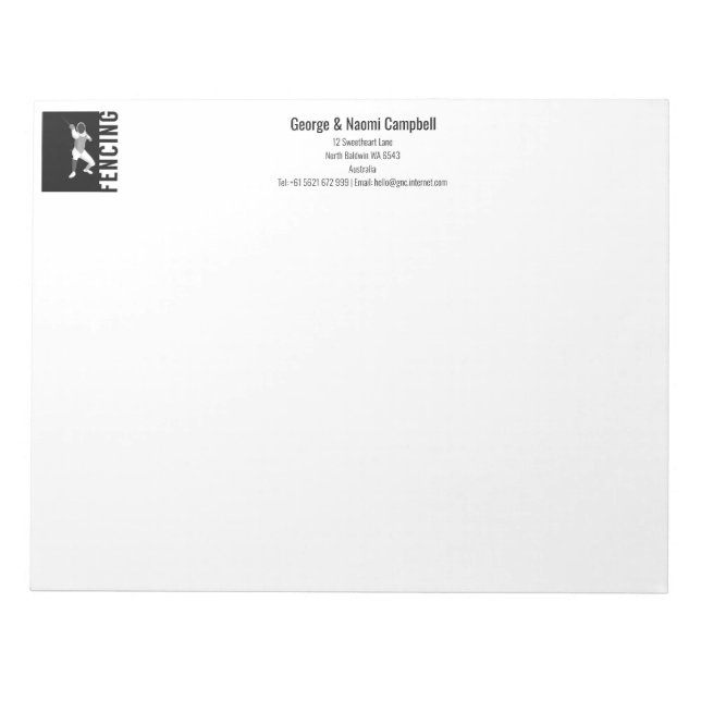 Fencing Notepad (Front)