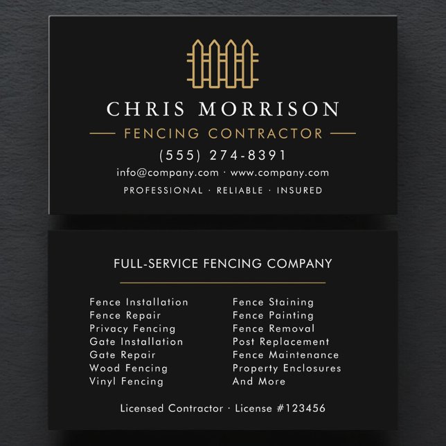 Fencing Residential and Commercial  Business Card (Creator Uploaded)