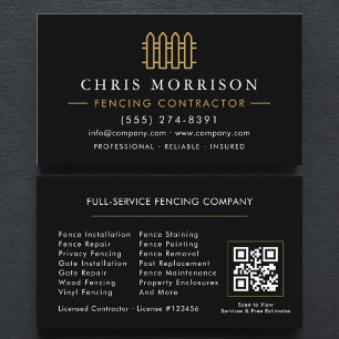 Fencing Residential and Commercial QR Code Business Card